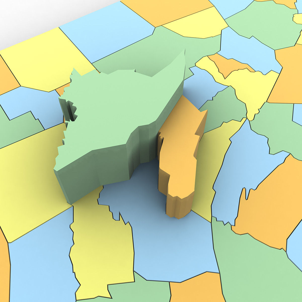 Pennsylvania Political Map 3D model_5