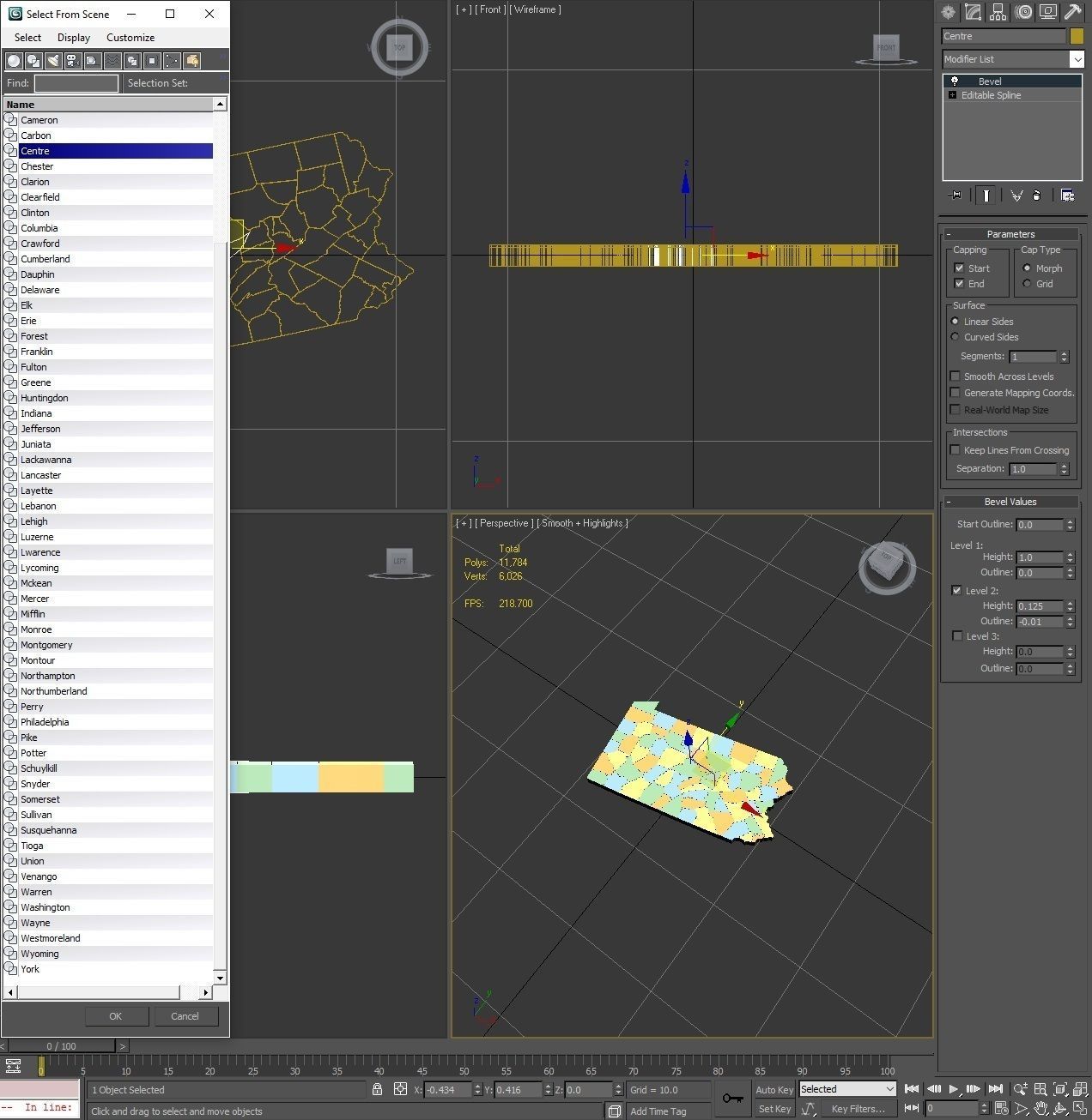 Pennsylvania Political Map 3D model_8