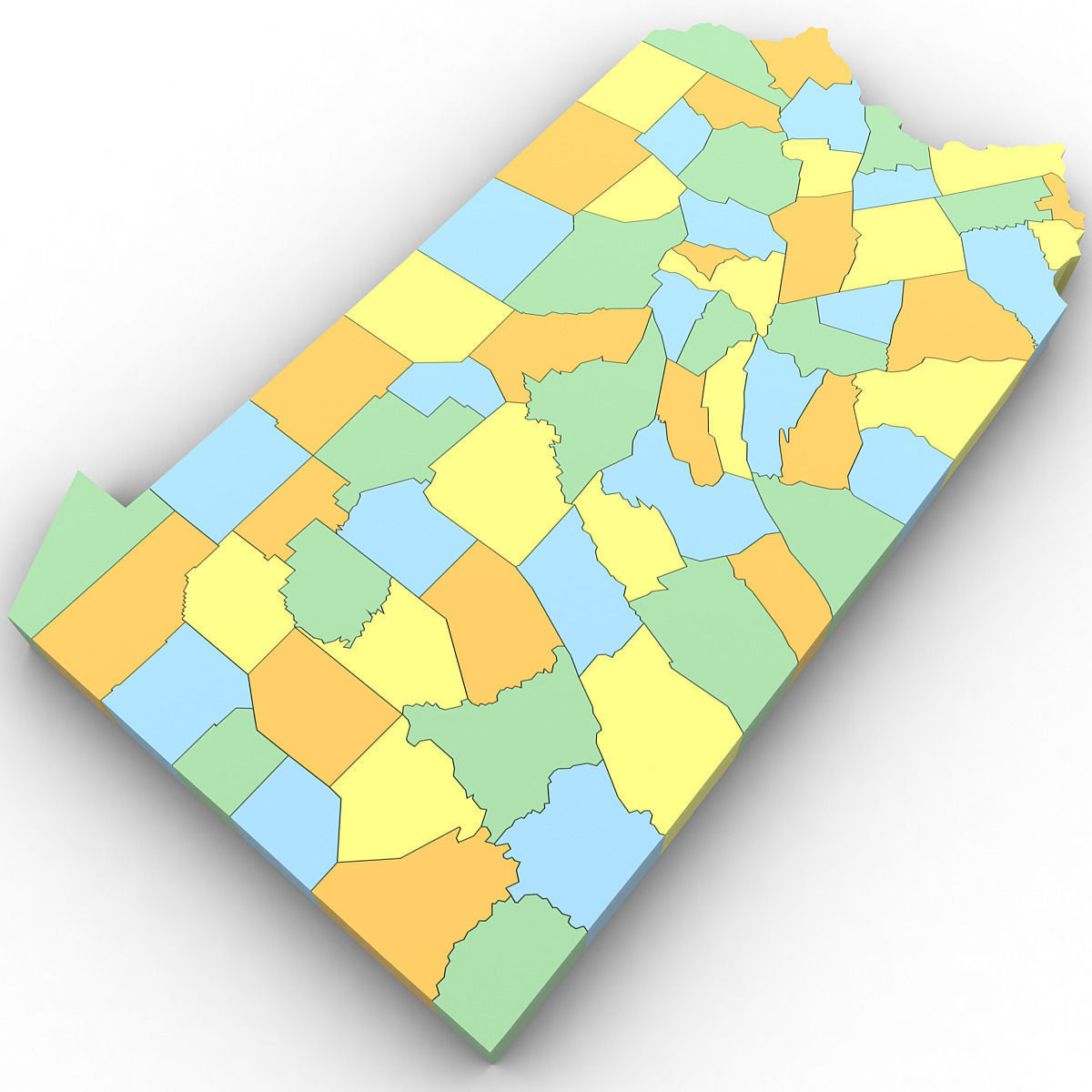 Pennsylvania Political Map 3D model_3