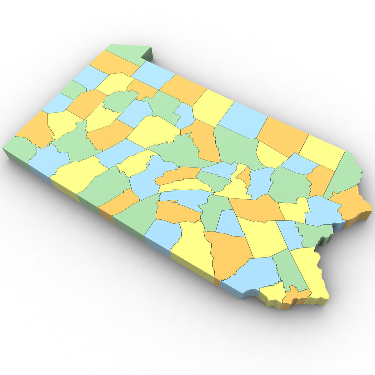 Pennsylvania Political Map 3D model_1