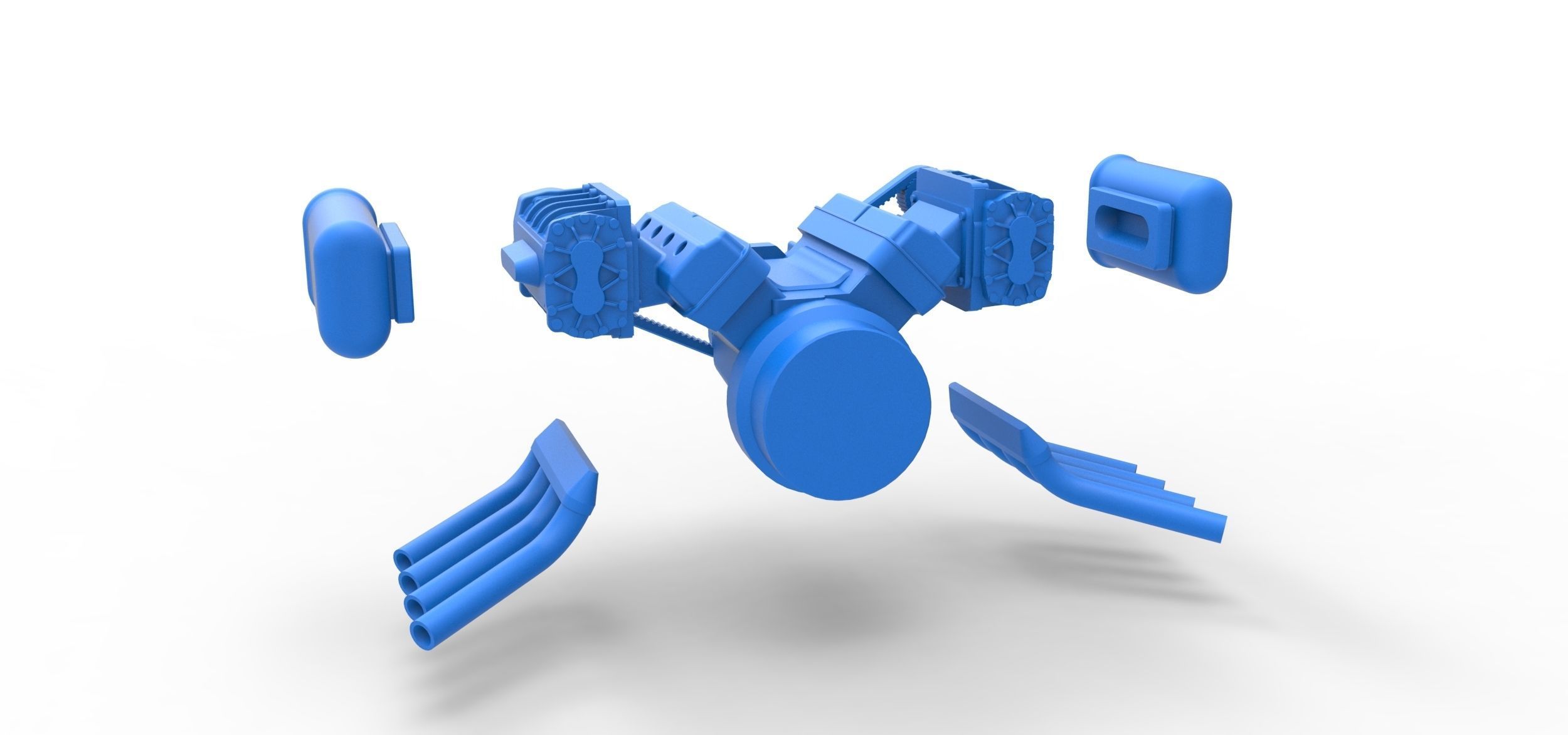 Engine V8 with double supercharger Version 5 Scale 1 to 25 3D print model_15