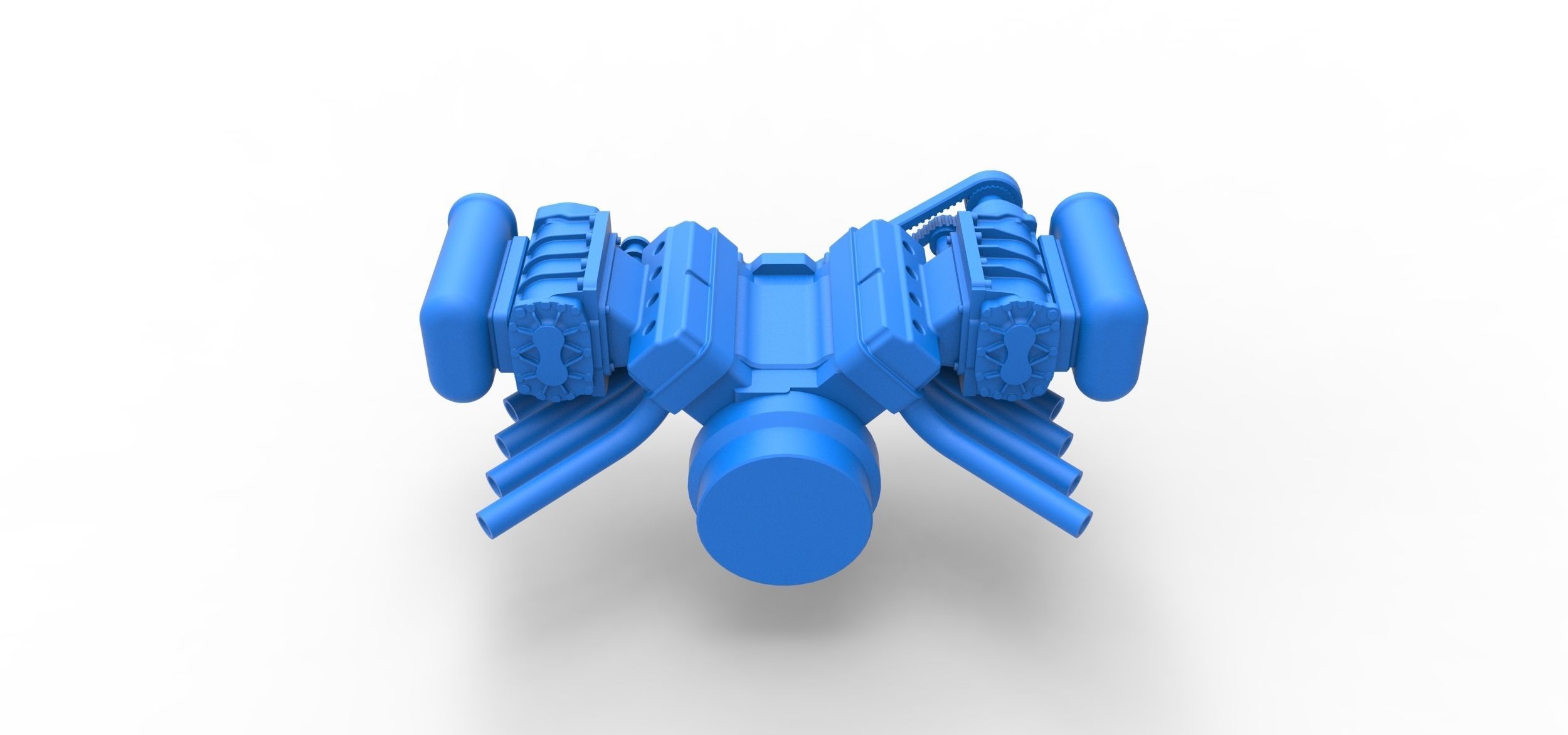 Engine V8 with double supercharger Version 5 Scale 1 to 25 3D print model_12