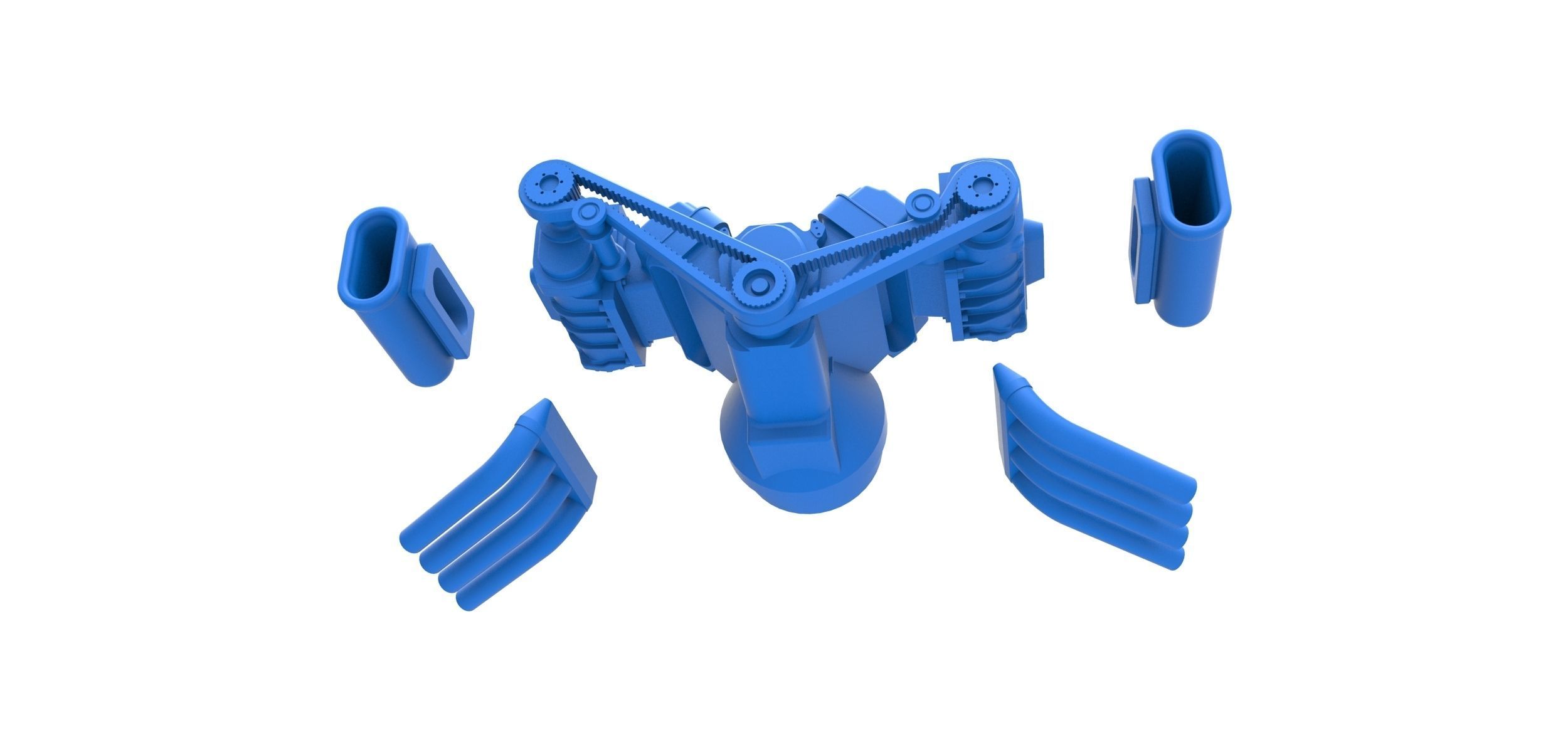 Engine V8 with double supercharger Version 5 Scale 1 to 25 3D print model_14