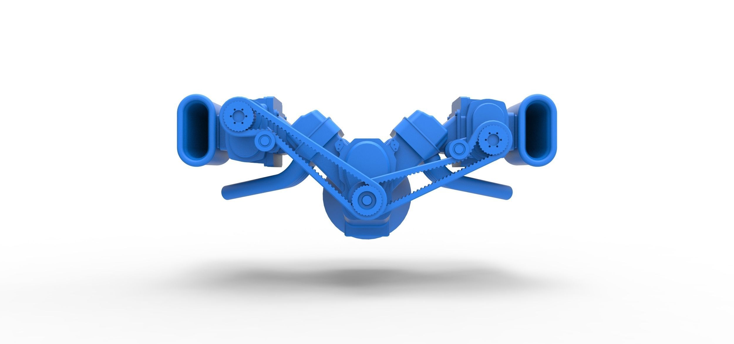 Engine V8 with double supercharger Version 5 Scale 1 to 25 3D print model_3