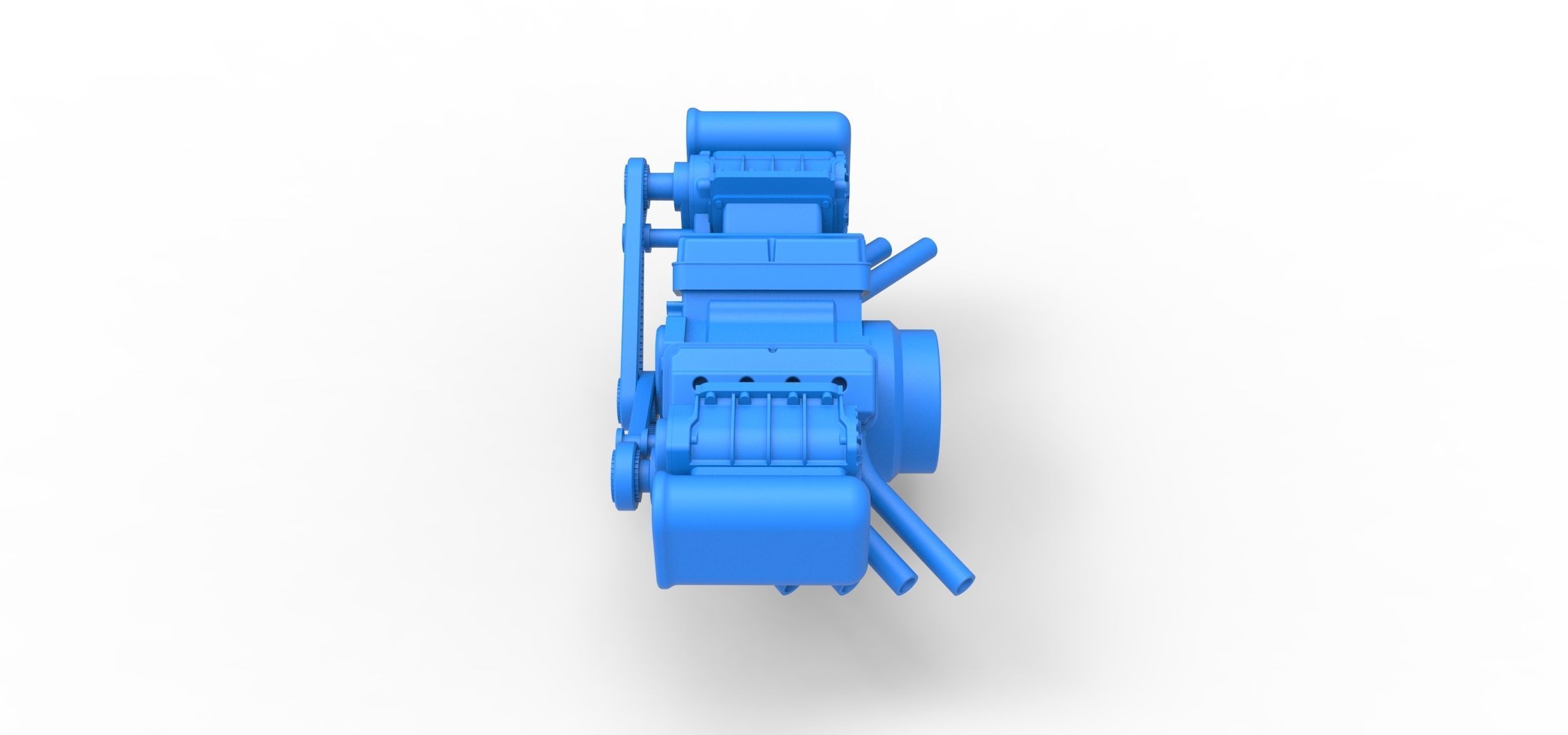 Engine V8 with double supercharger Version 5 Scale 1 to 25 3D print model_8