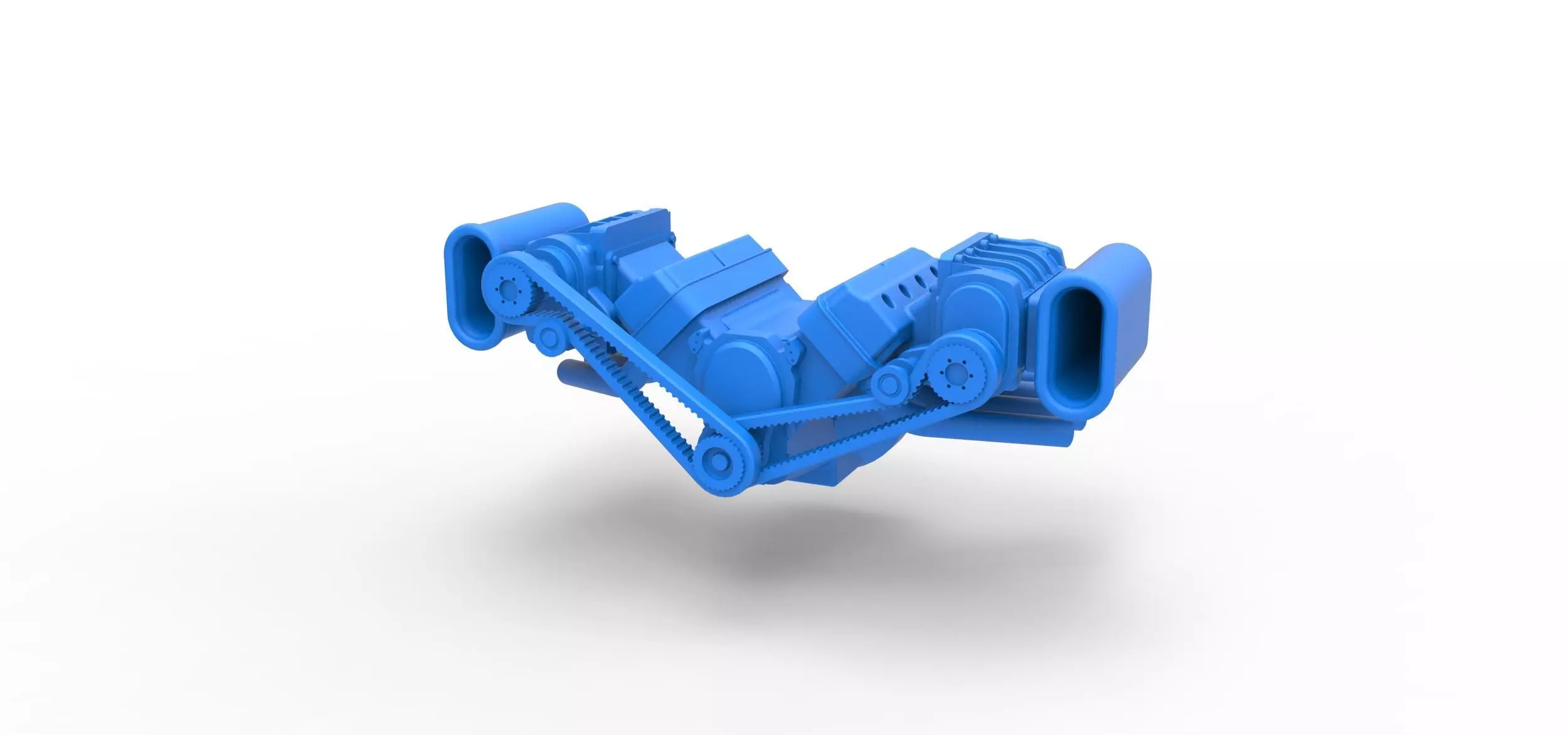 Engine V8 with double supercharger Version 5 Scale 1 to 25 3D print model_0