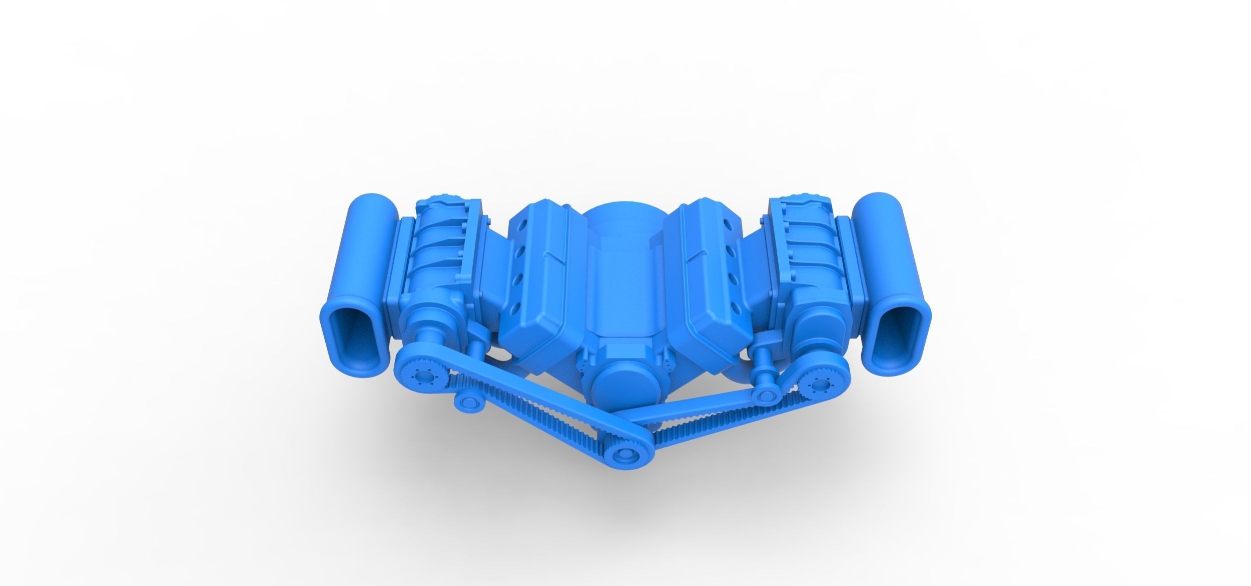 Engine V8 with double supercharger Version 5 Scale 1 to 25 3D print model_4