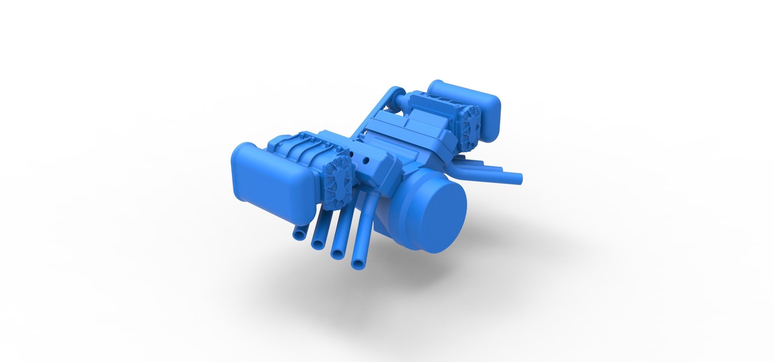 Engine V8 with double supercharger Version 5 Scale 1 to 25 3D print model_9