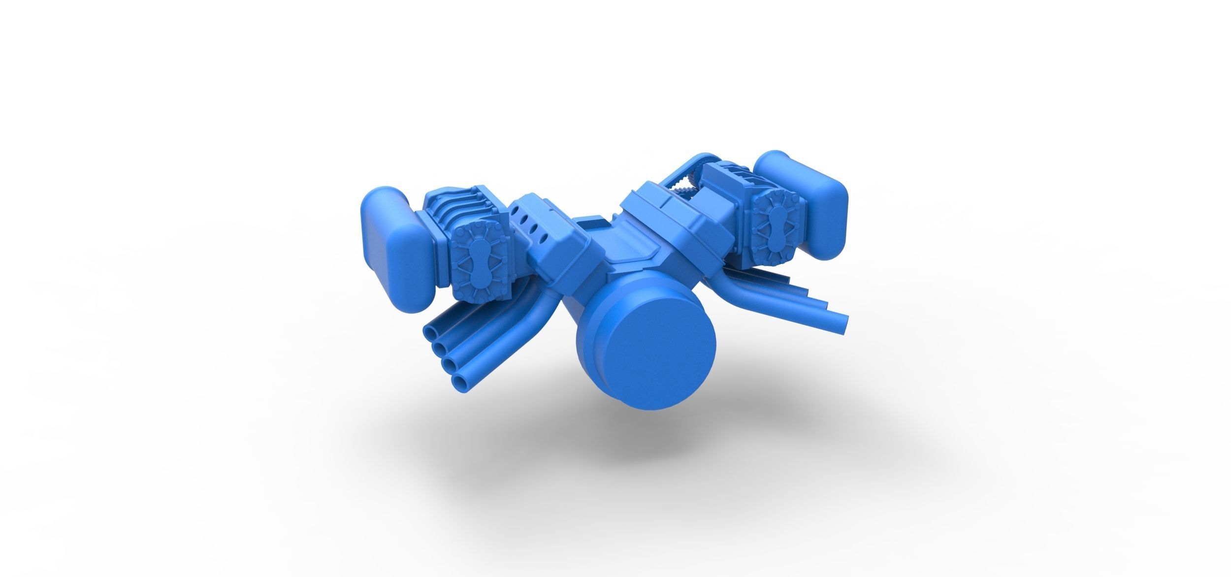 Engine V8 with double supercharger Version 5 Scale 1 to 25 3D print model_10