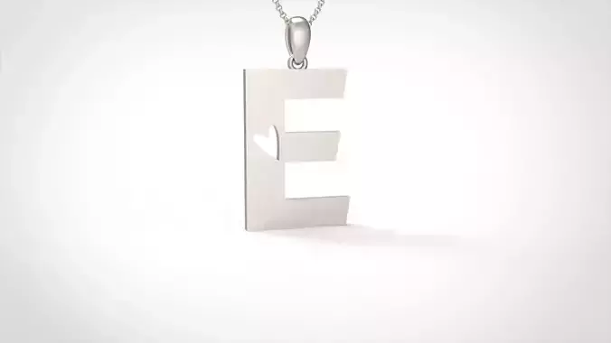 Model 1047 E Love Initial Letter Alphabet Pendant 3D print model
