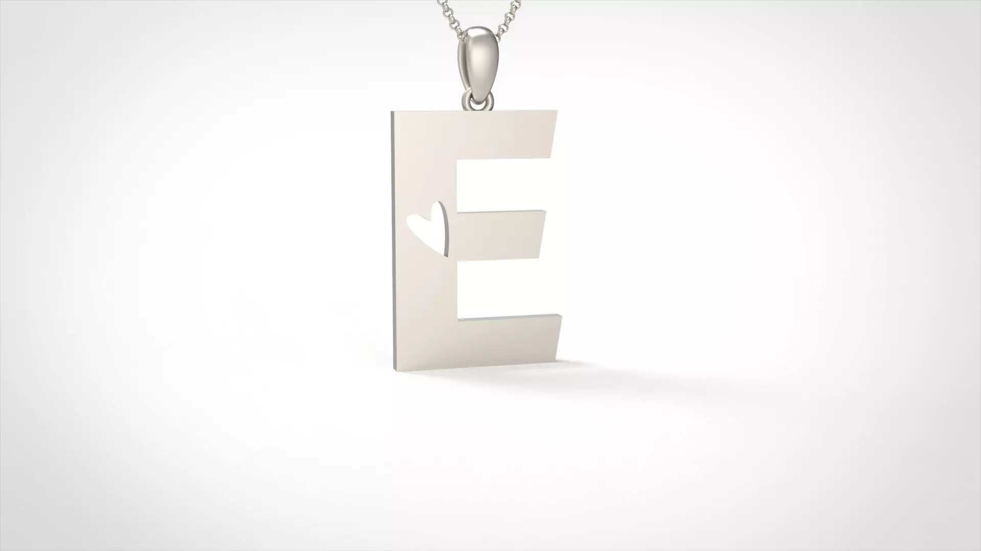 Model 1047 E Love Initial Letter Alphabet Pendant 3D print model
