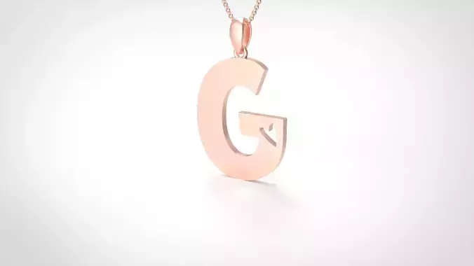 Model 1049 G Love Initial Letter Alphabet Pendant 3D print model