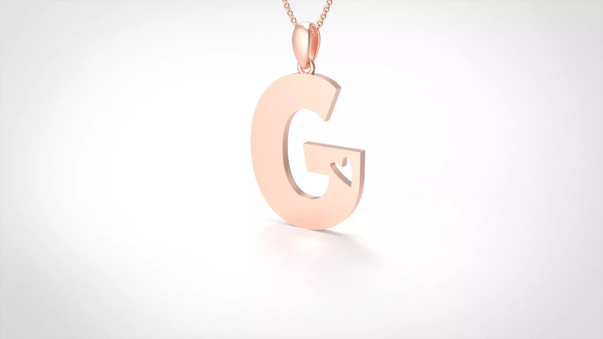 Model 1049 G Love Initial Letter Alphabet Pendant 3D print model