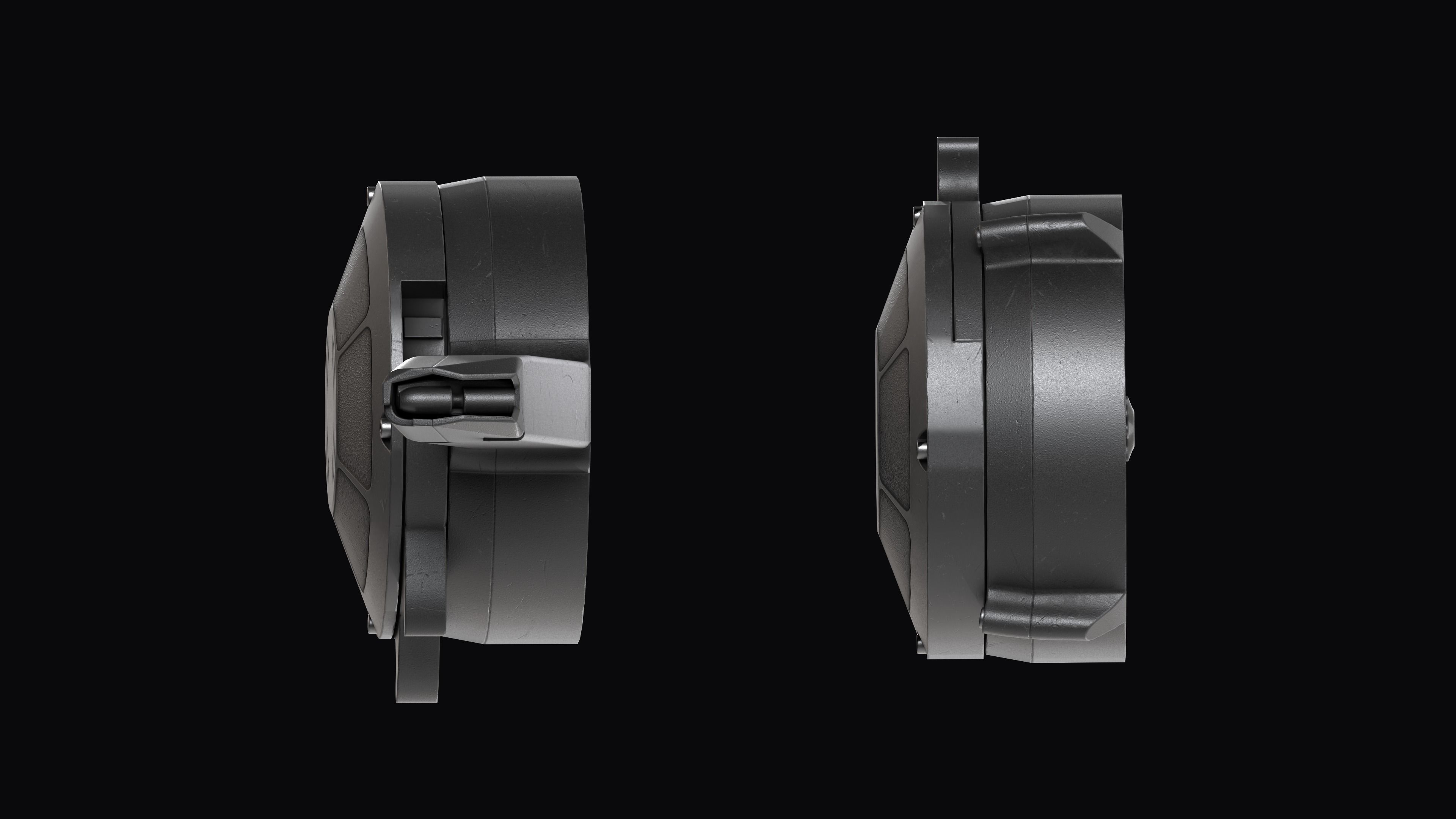 KCI 9mm 50-Round Drum Magazine Low-poly 3D model_11