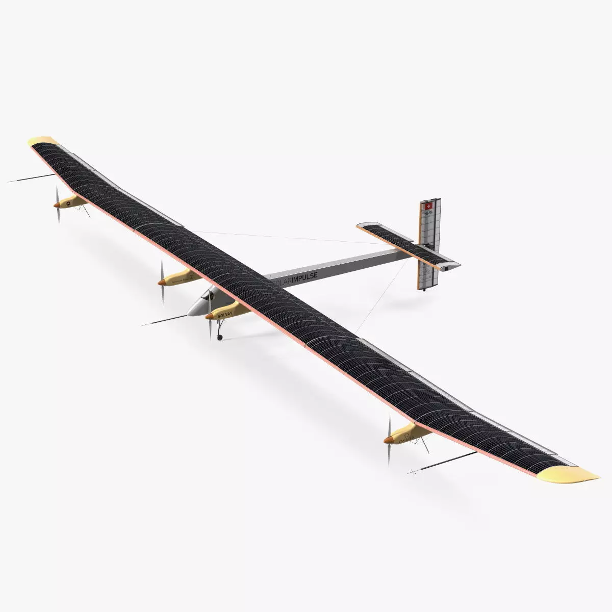 Airplane Solar Impulse HB-SIA Rigged 3D model