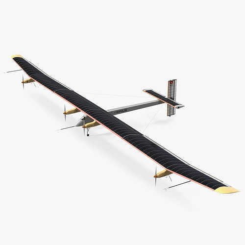 Airplane Solar Impulse HB-SIA Rigged 3D model