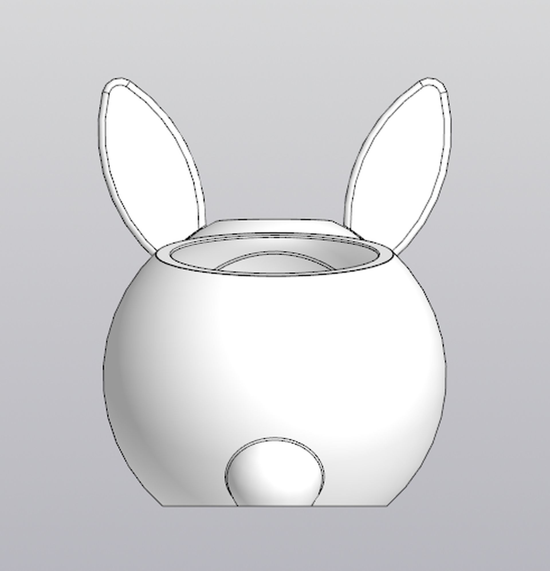 Set 2 Holders for small things Pen holders Bunny and Cat 3D print model_16