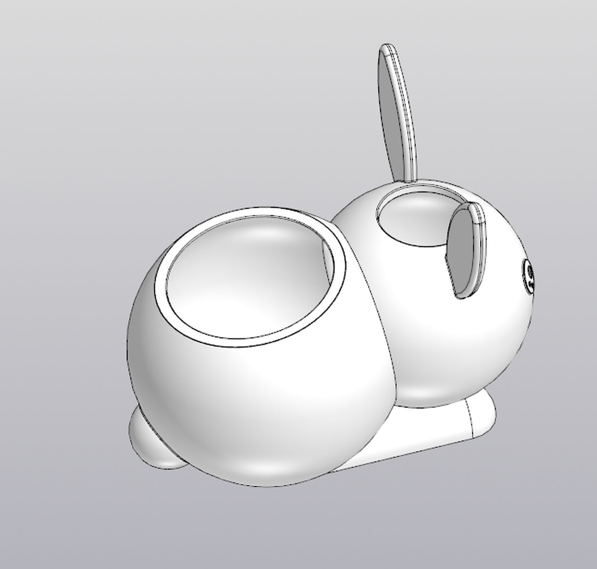 Set 2 Holders for small things Pen holders Bunny and Cat 3D print model_19