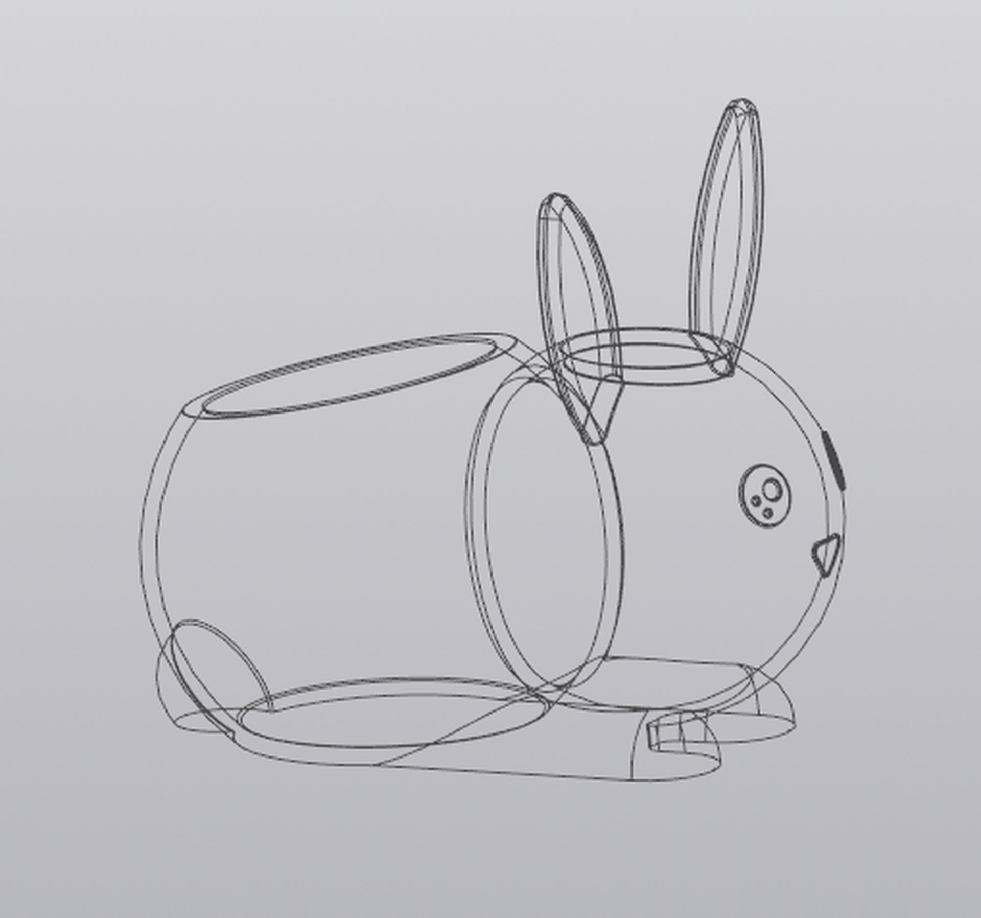 Set 2 Holders for small things Pen holders Bunny and Cat 3D print model_21