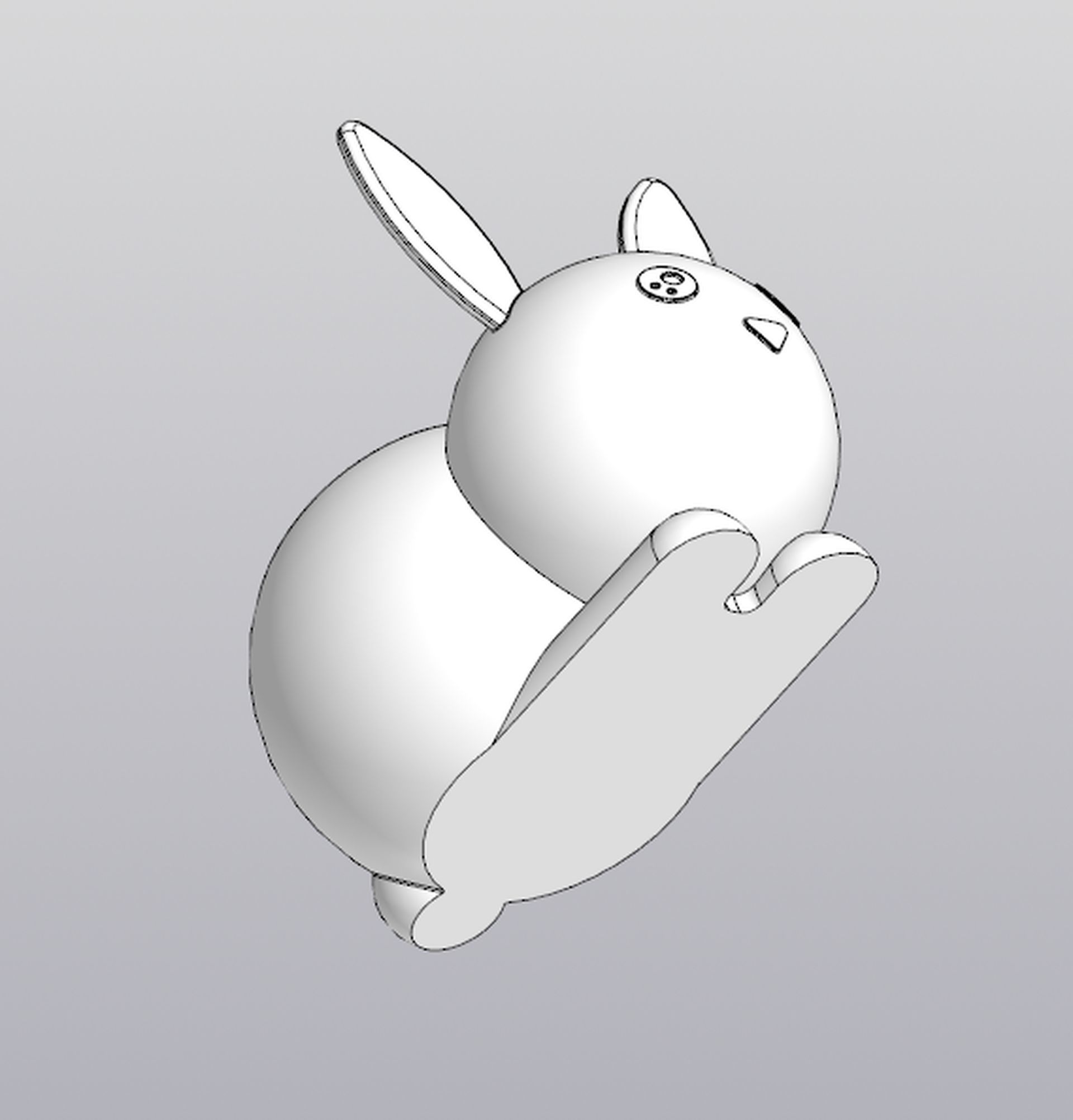 Set 2 Holders for small things Pen holders Bunny and Cat 3D print model_20