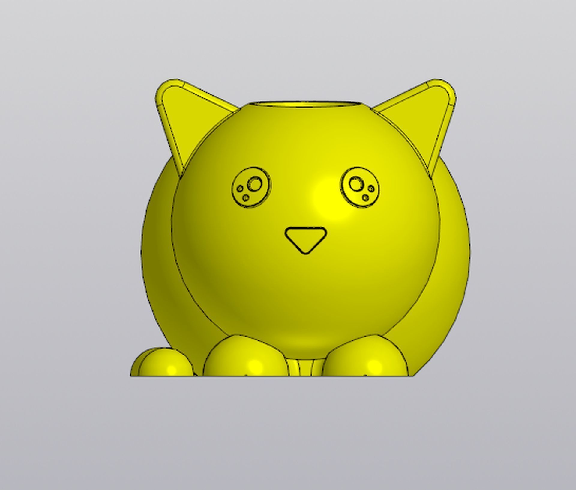 Set 2 Holders for small things Pen holders Bunny and Cat 3D print model_4