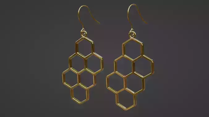 Honeycomb earing set 3D print model