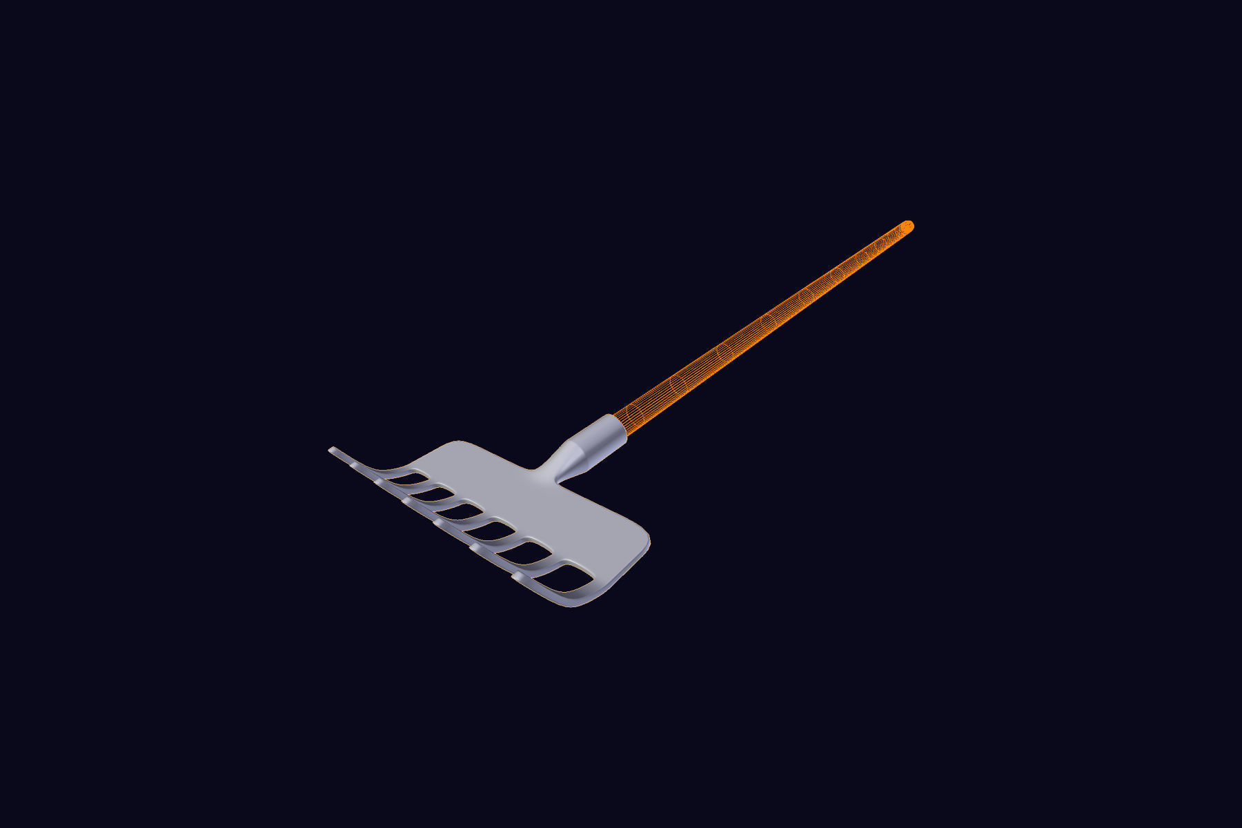 Garden Rake 3D model_2
