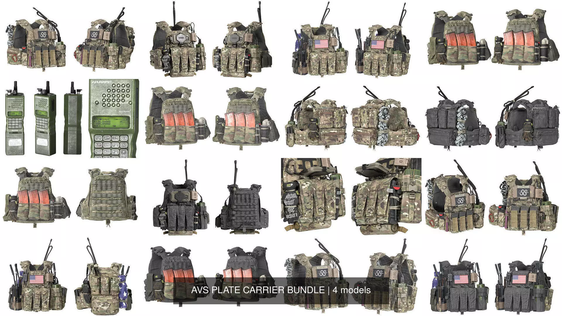 AVS PLATE CARRIER BUNDLE 3D Model Collection_1