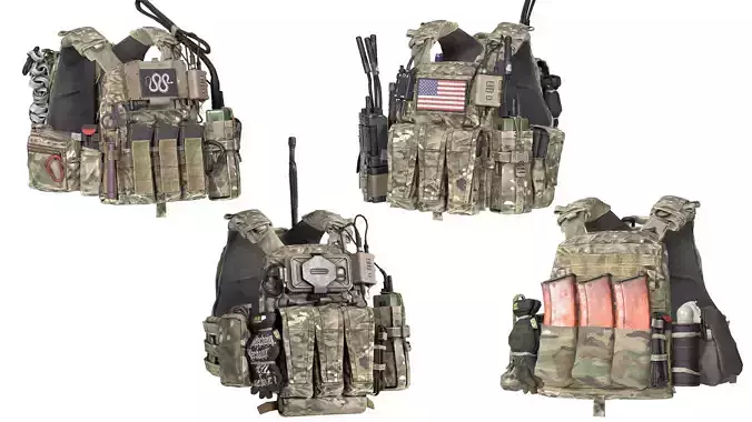 AVS PLATE CARRIER BUNDLE 3D Model Collection