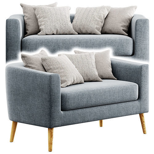 Decato Loveseat by George Oliver 3D model 4