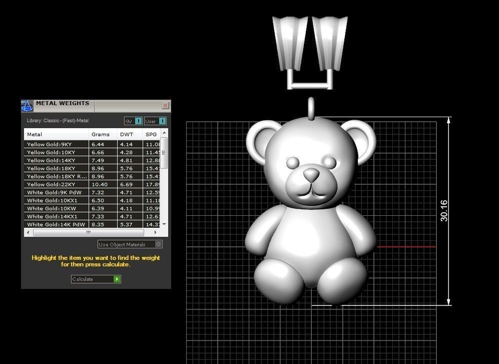 TEDDY BEAR  PENDANT 3D print model_3