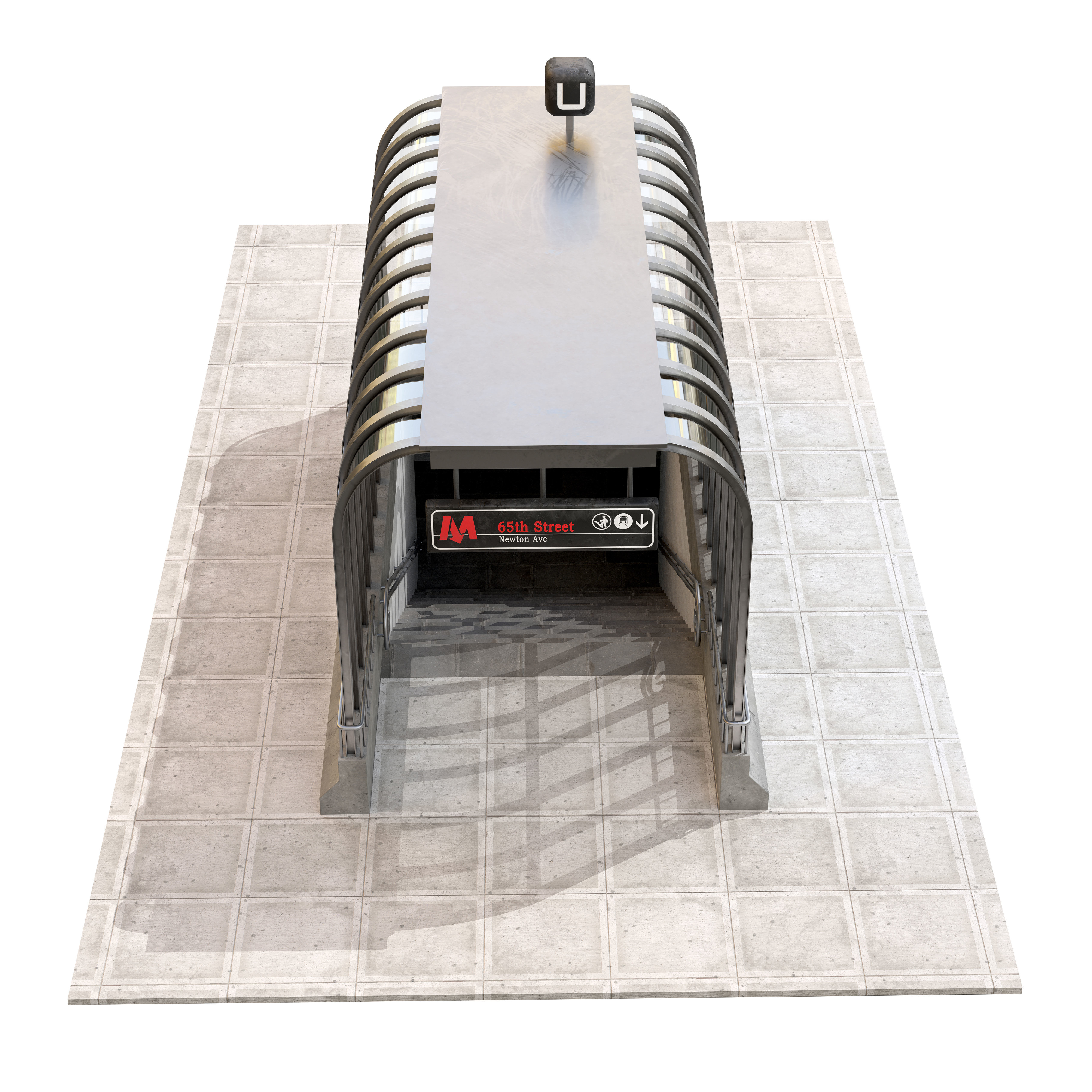 Metro Entrance 01 Low-poly 3D model_4