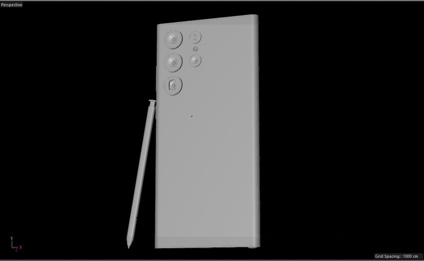 A 3D Model of the Samsung Galaxy S23 Ultra Low-poly 3D model_3