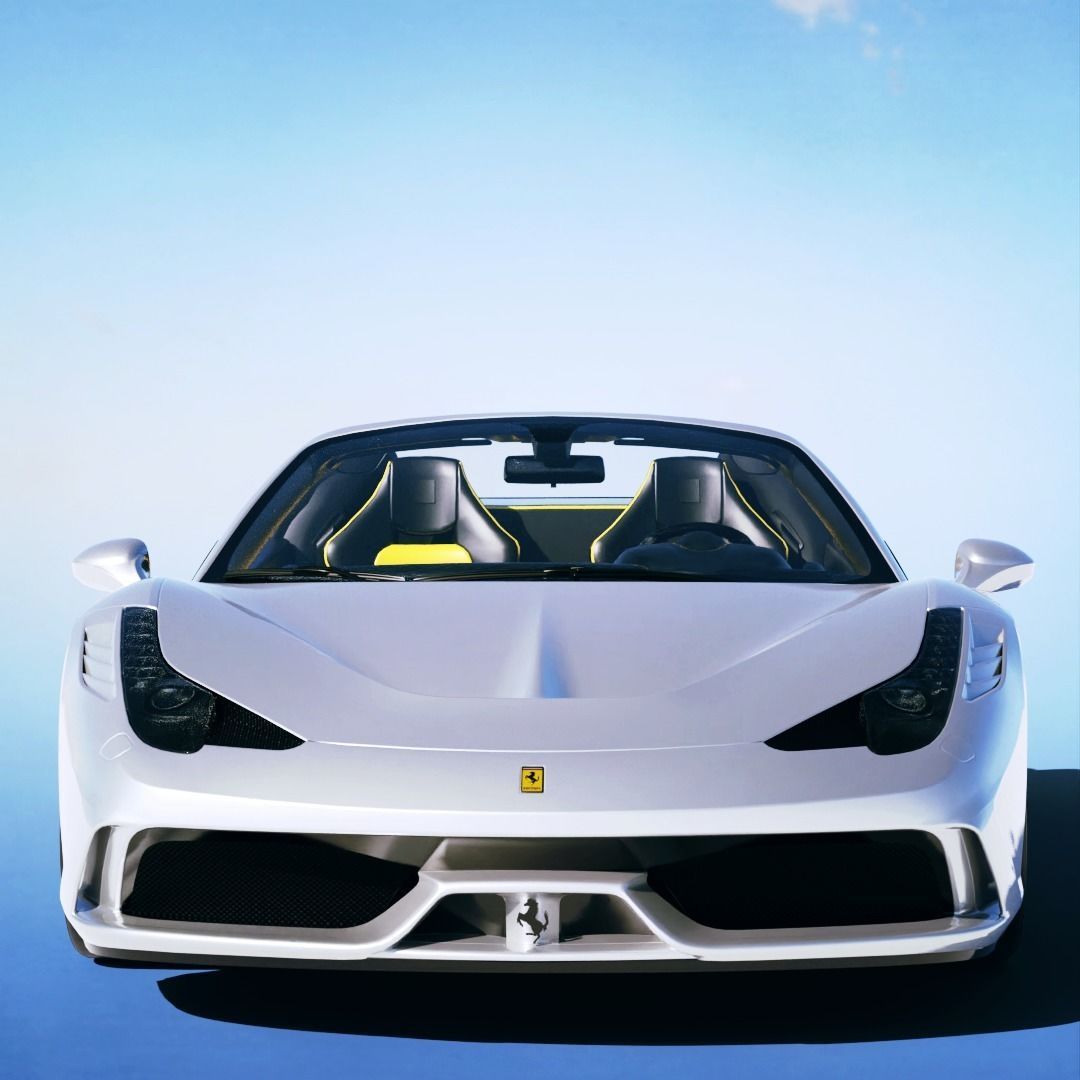 Ferrari 458 Speciale Aperta 2015 Low-poly 3D model_4