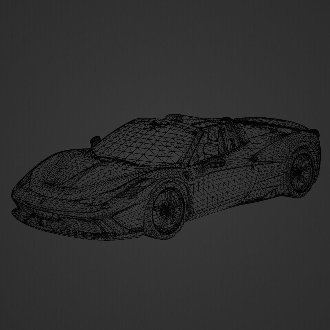 Ferrari 458 Speciale Aperta 2015 Low-poly 3D model_5