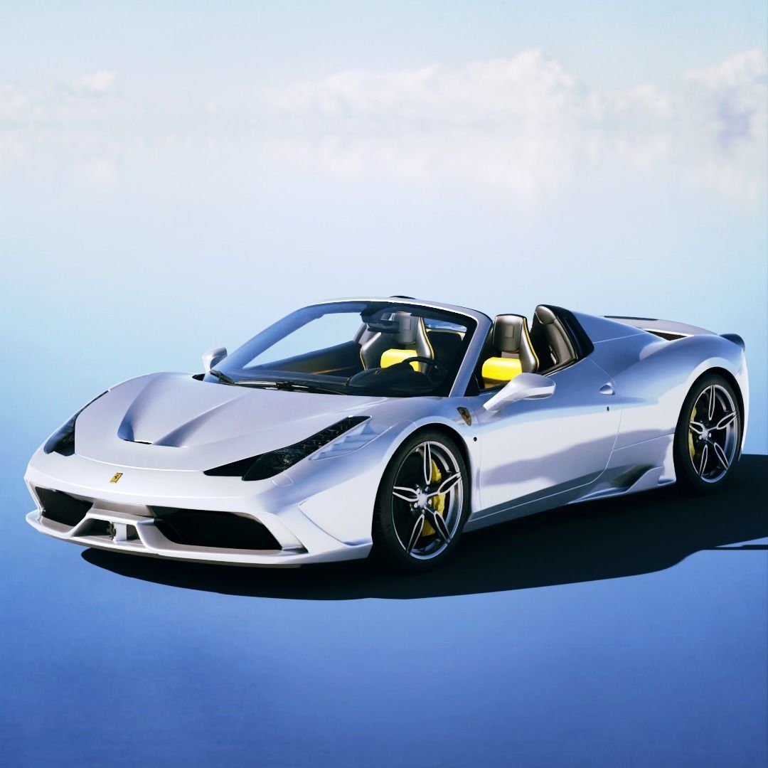 Ferrari 458 Speciale Aperta 2015 Low-poly 3D model_3