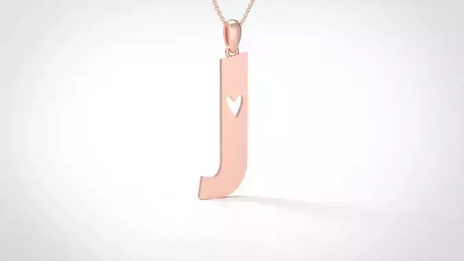 Model 1052 J Love Diamond Pendant 3D print model