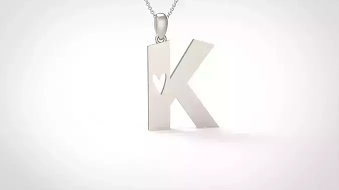 Model 1053 K Love Diamond Pendant 3D print model