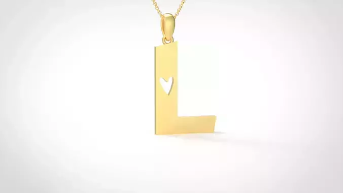 Model 1054 L Love Diamond Pendant 3D print model
