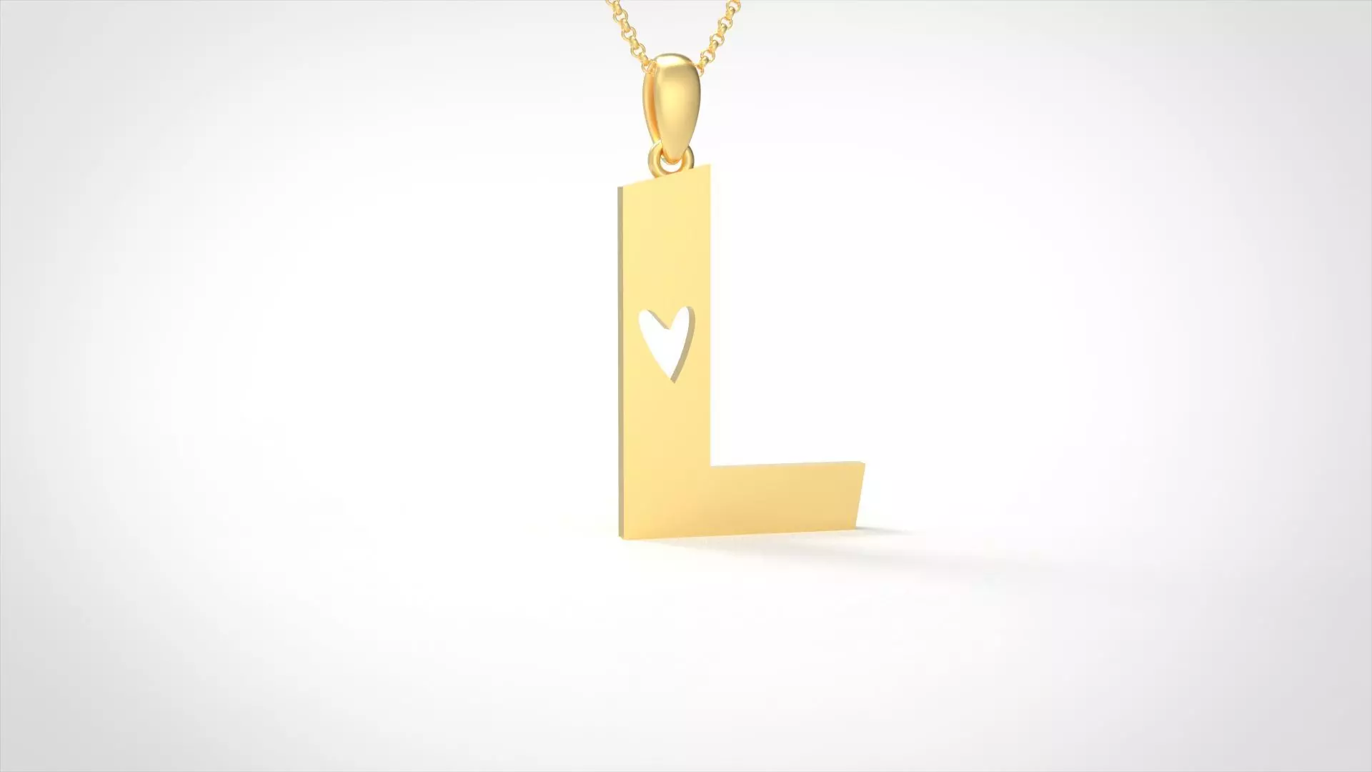 Model 1054 L Love Diamond Pendant 3D print model