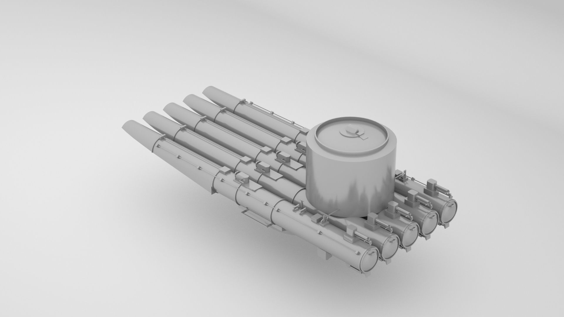 21 Inch - 533mm Mark 15 Torpedo Launcher  3D model_6