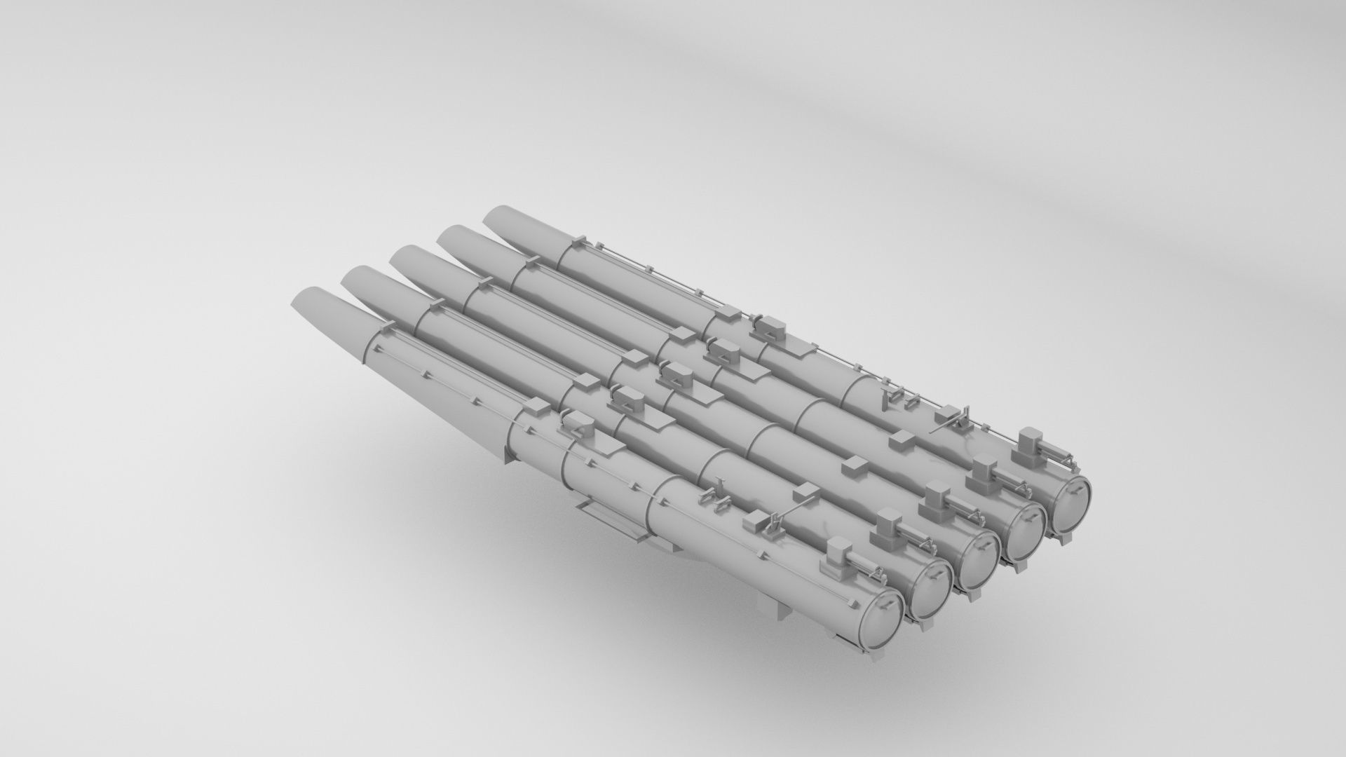 21 Inch - 533mm Mark 15 Torpedo Launcher  3D model_7