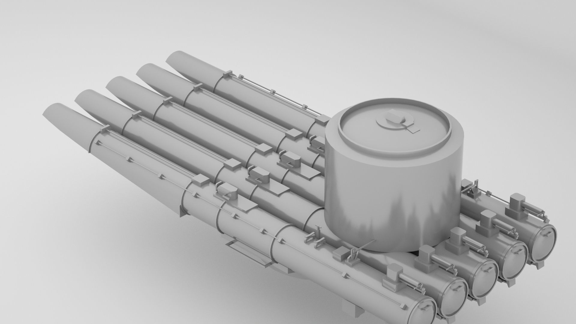 21 Inch - 533mm Mark 15 Torpedo Launcher  3D model_3
