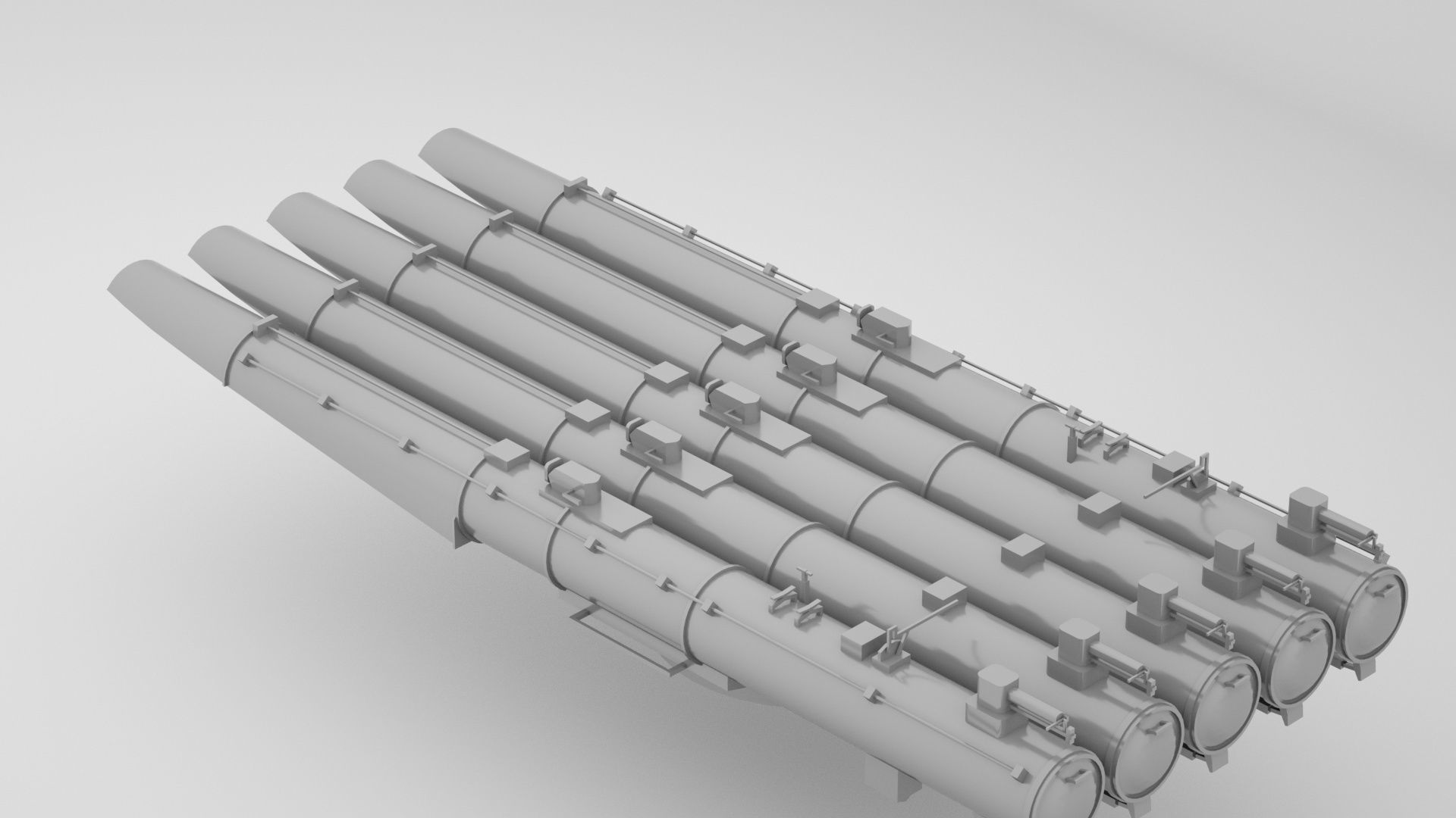 21 Inch - 533mm Mark 15 Torpedo Launcher  3D model_2