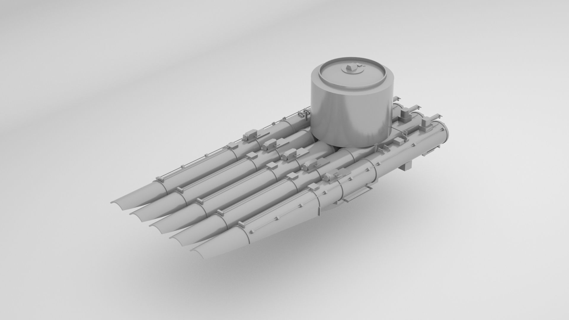 21 Inch - 533mm Mark 15 Torpedo Launcher  3D model_4