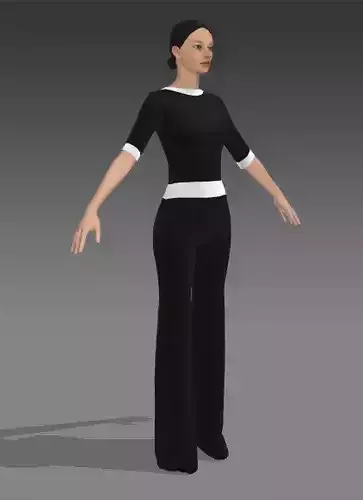 BASIC JUMSUIT BLOUSE PANT BLACK AND WHITE