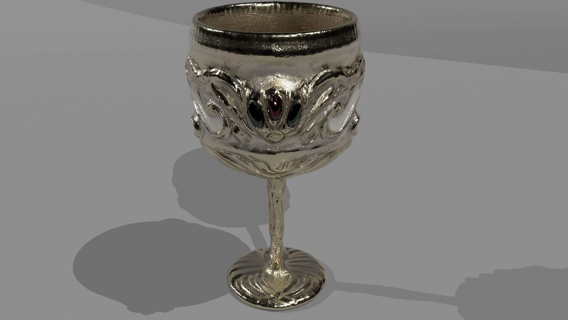 golden wine cup Free low-poly 3D model_3