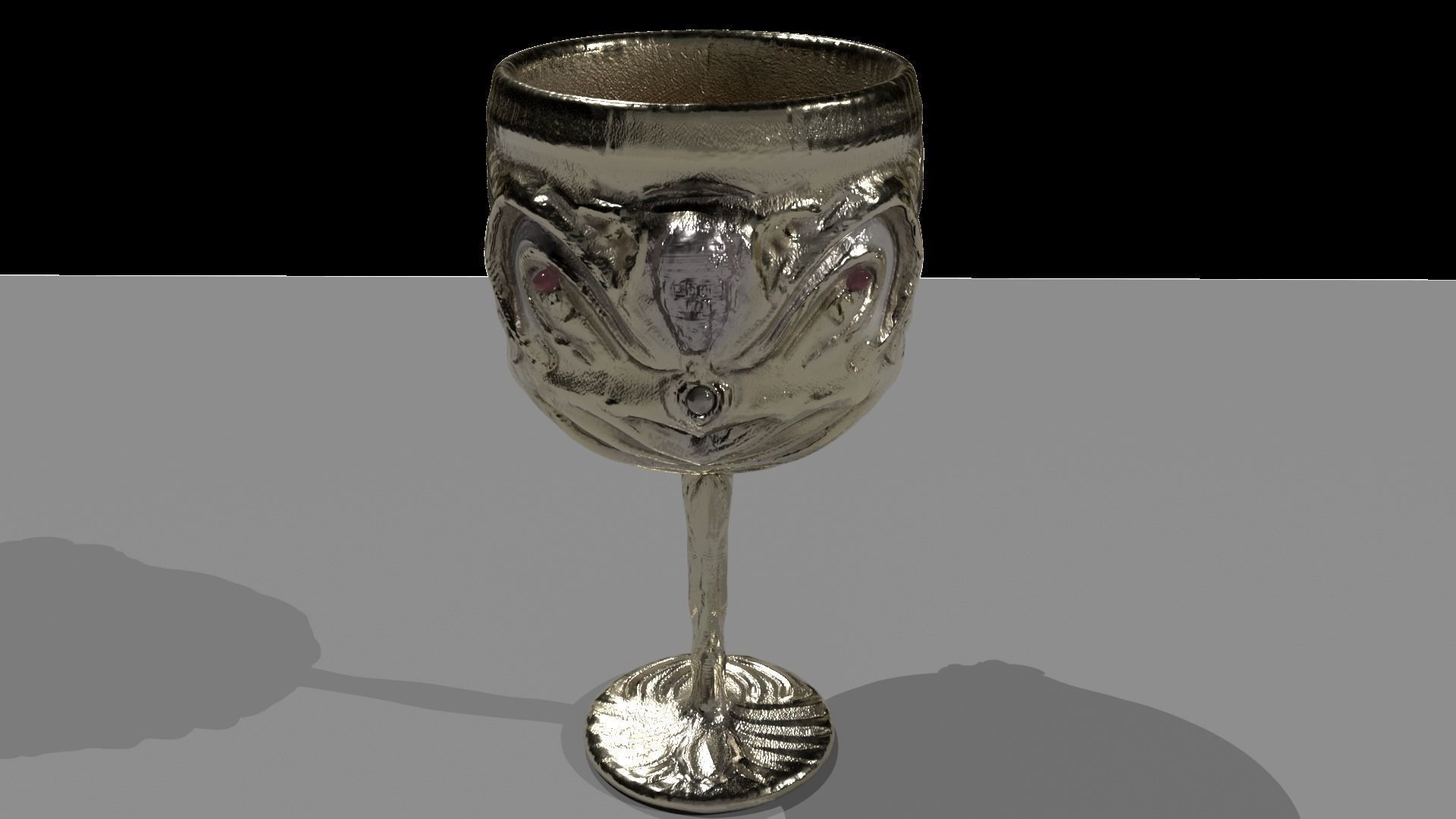 golden wine cup Free low-poly 3D model_9