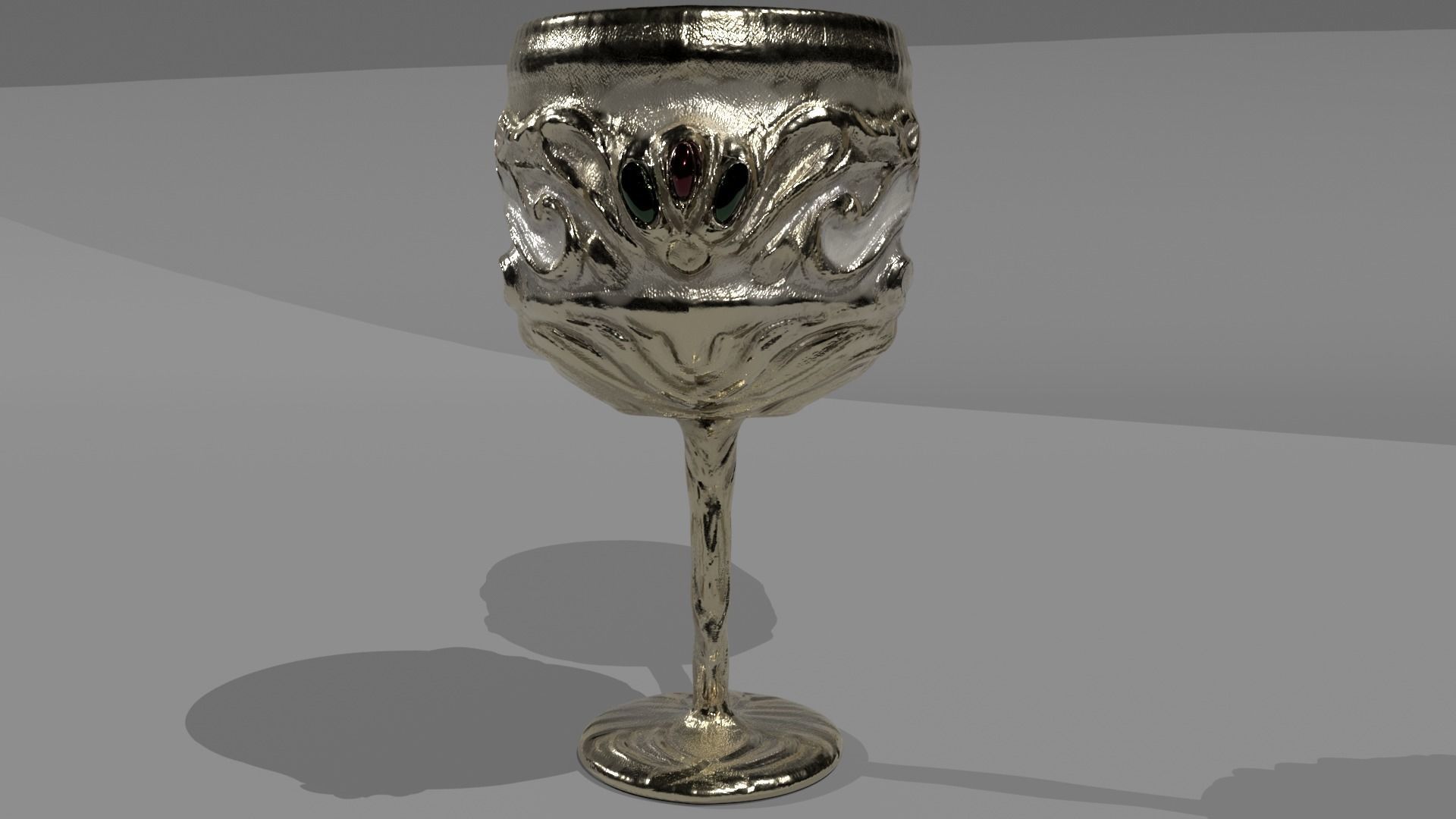 golden wine cup Free low-poly 3D model_11
