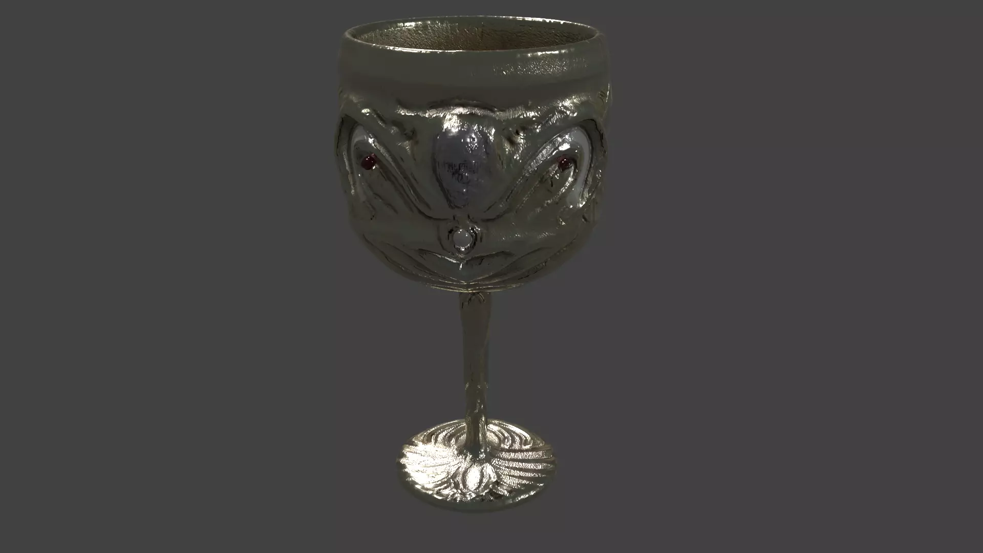 golden wine cup Free low-poly 3D model_0